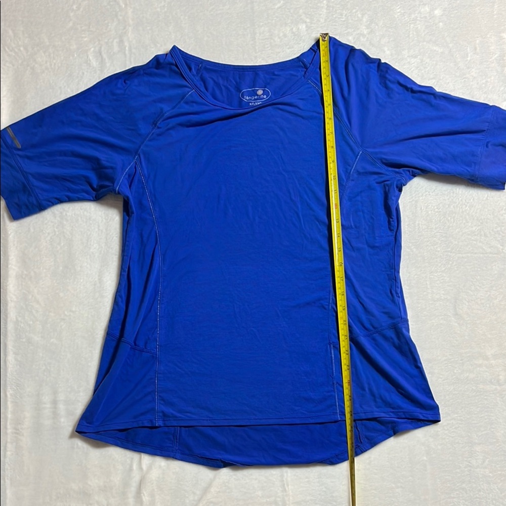 Tangerine Cobalt Blue Relaxed Short Sleeve Activewear Tee - Picture 5 of 8